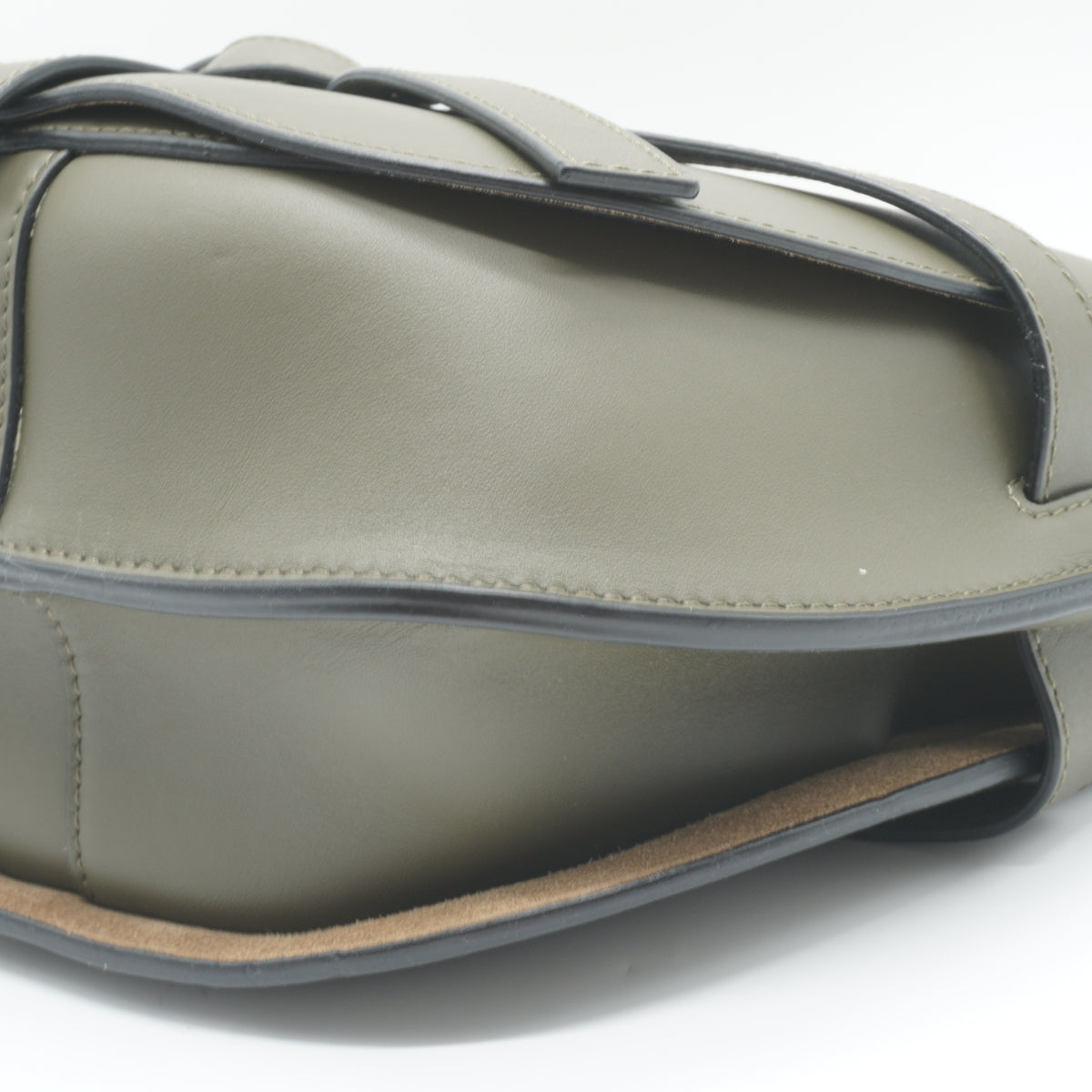 Loewe	"Gate Dual leather shoulder/crossbody small olive green GHW  "