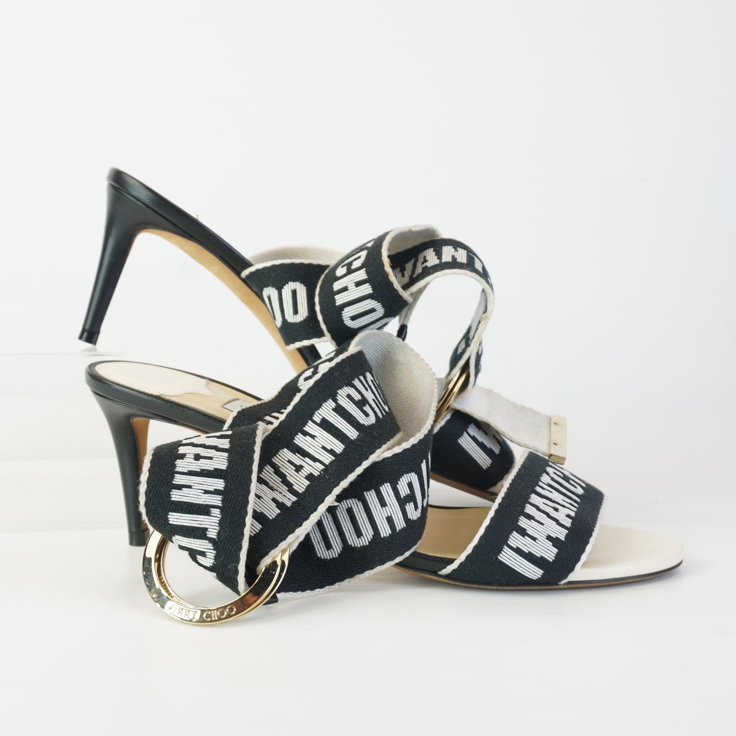 Jimmy Choo	Bailey Sandals Black and White