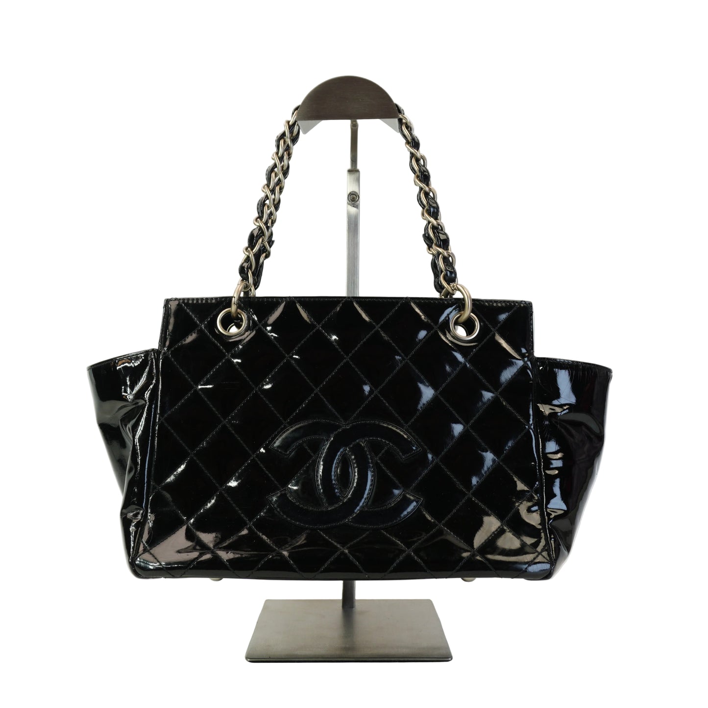 Chanel Patent Timeless CC  Tote Black SHW Small