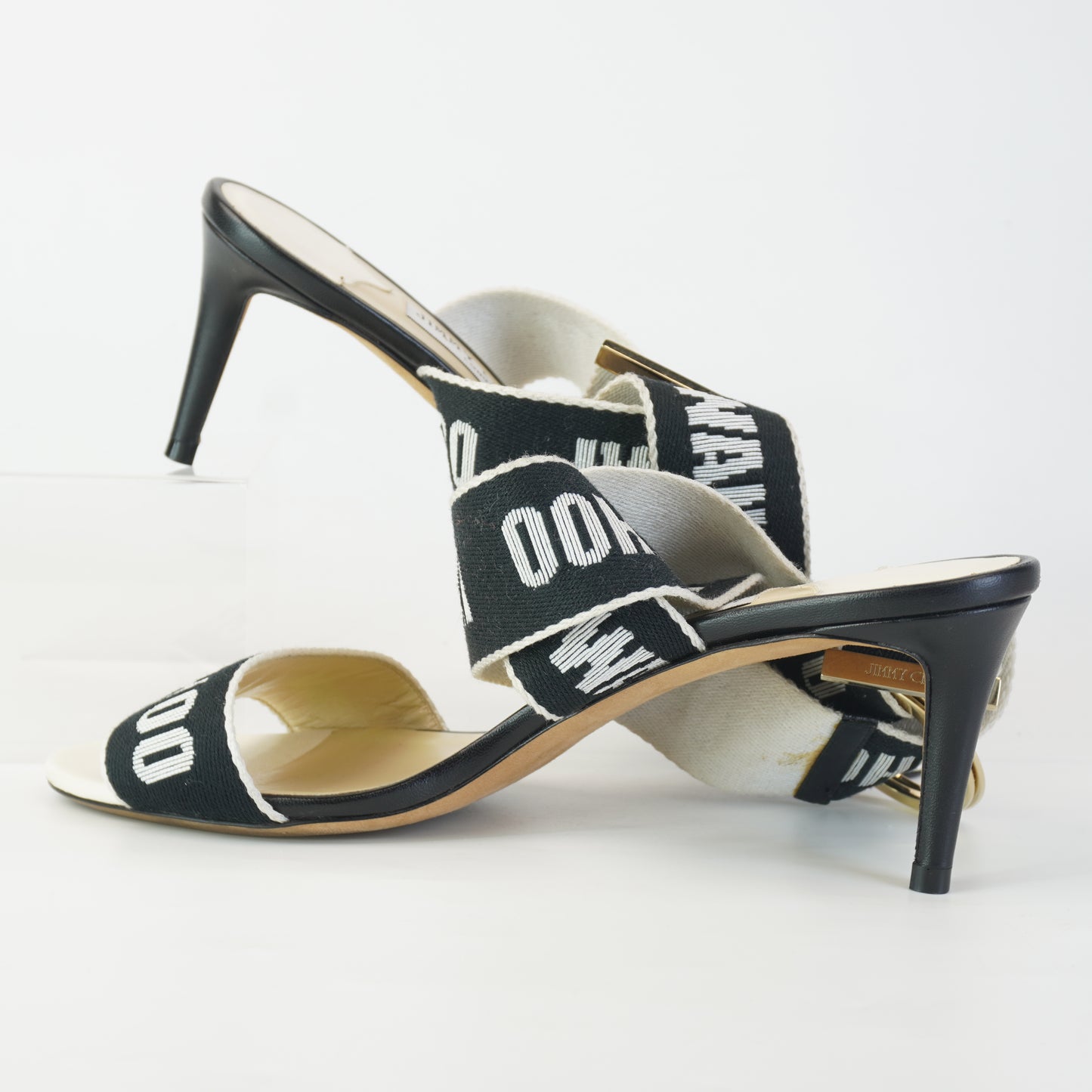 Jimmy Choo	Bailey Sandals Black and White