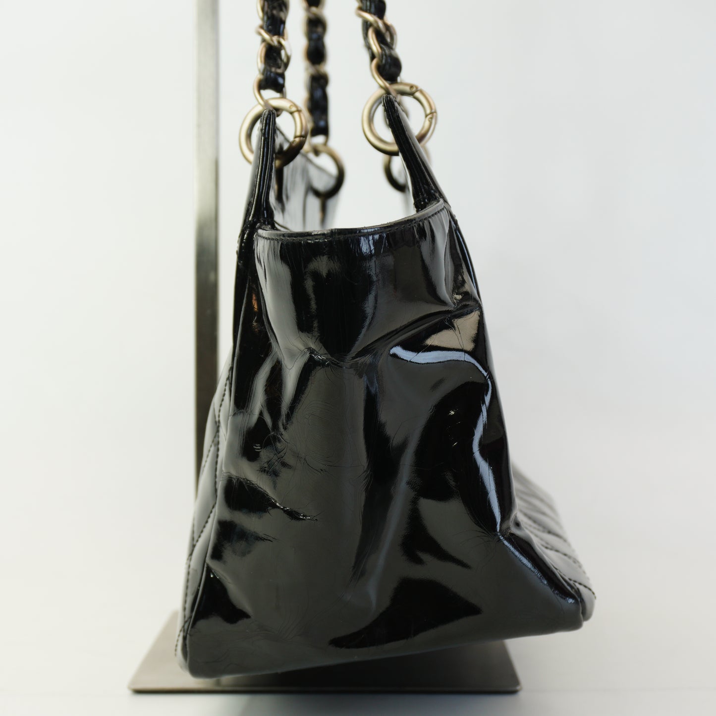 Chanel Patent Timeless CC  Tote Black SHW Small
