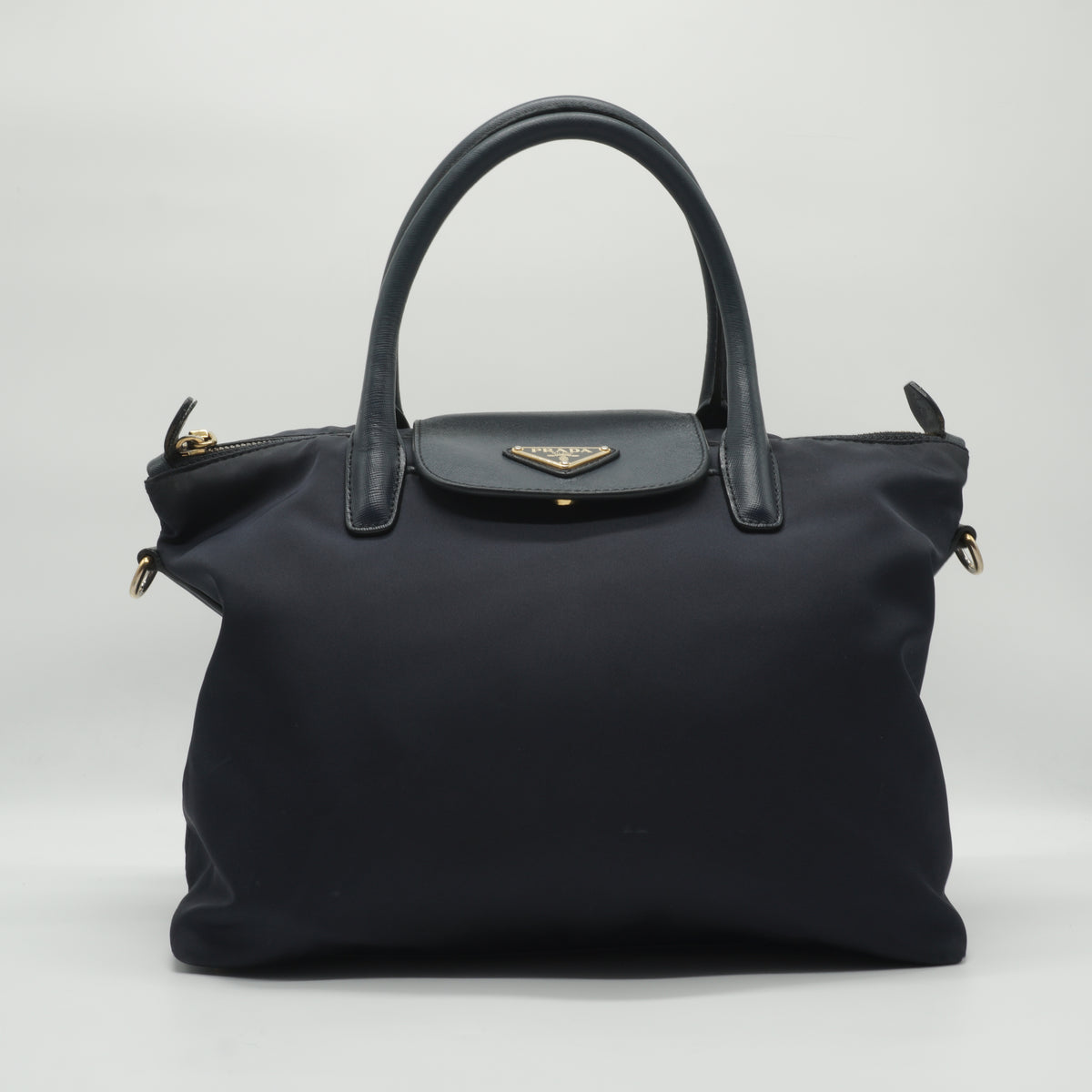 Prada Tessuto Nylon Saffiano Tote GHW Navy Blue Medium – Miss Manila Luxe