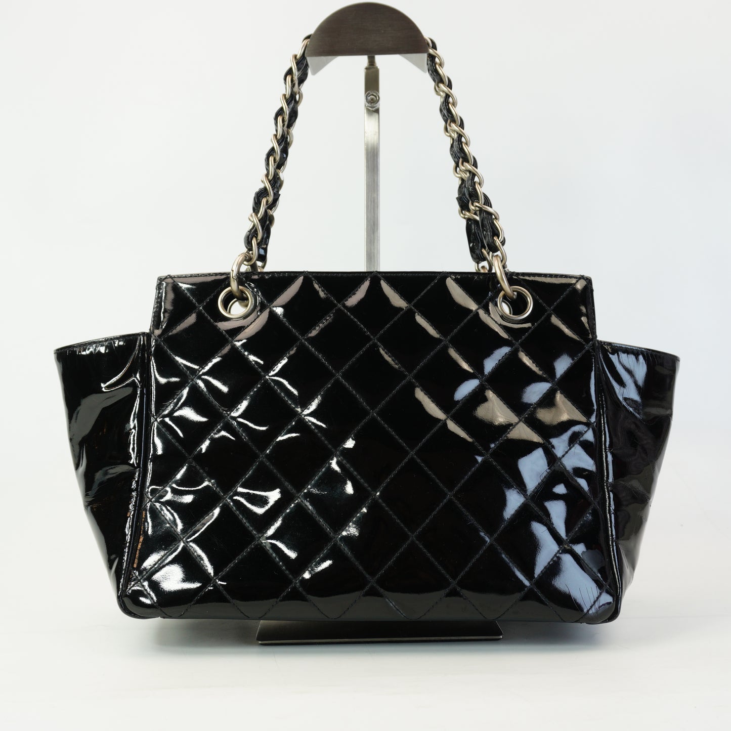 Chanel Patent Timeless CC  Tote Black SHW Small
