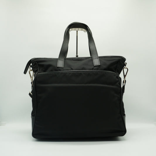 Prada VA0132 Tessuto Nylon Tote Bag Black SHW Medium