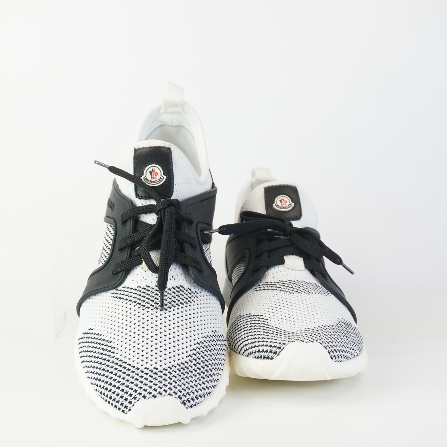 Moncler White and Black Emilien  scarpa sneakers