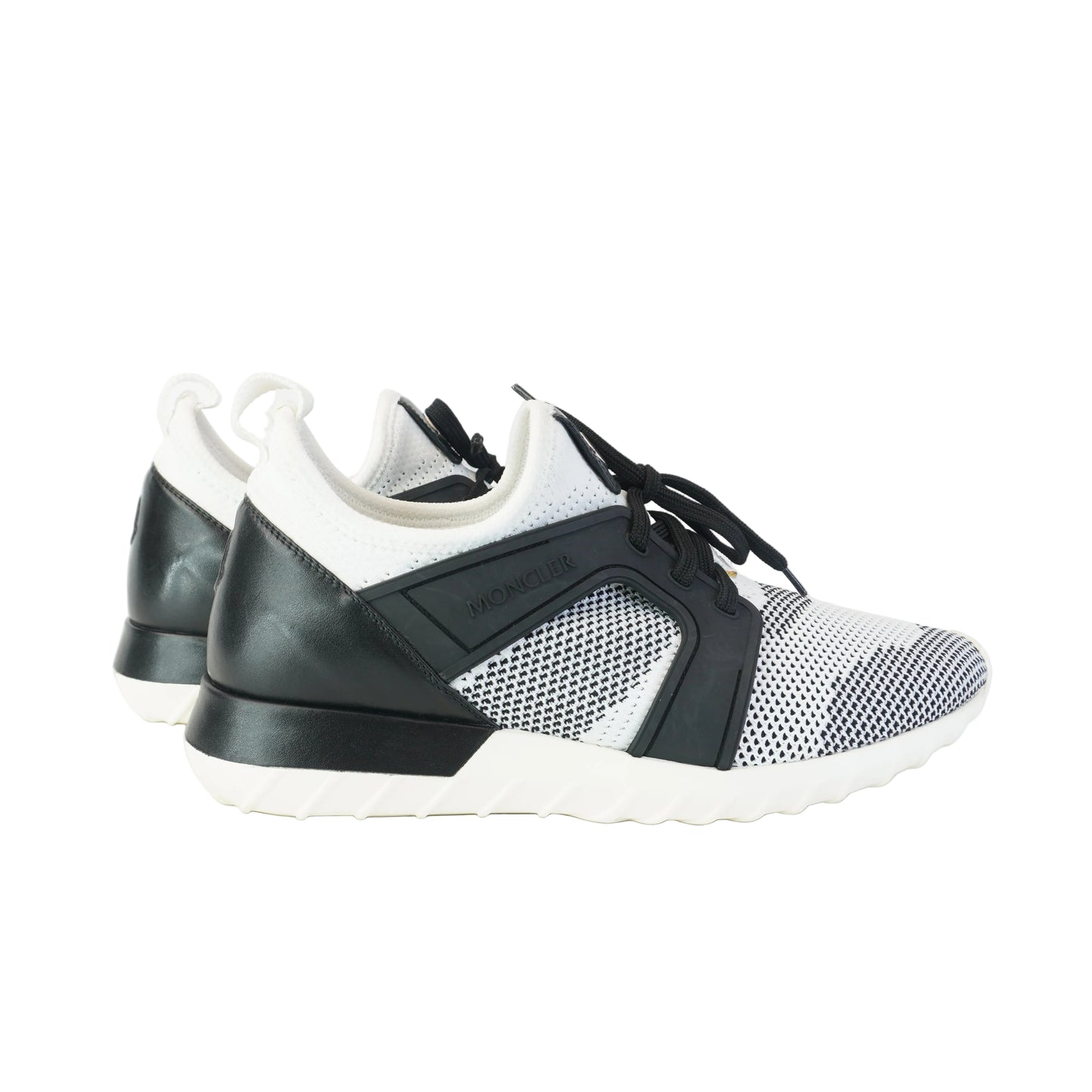 Moncler White and Black Emilien  scarpa sneakers