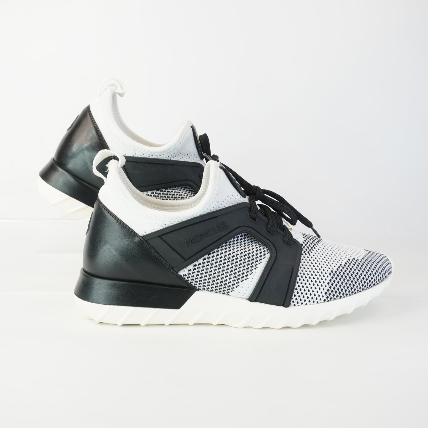 Moncler White and Black Emilien  scarpa sneakers