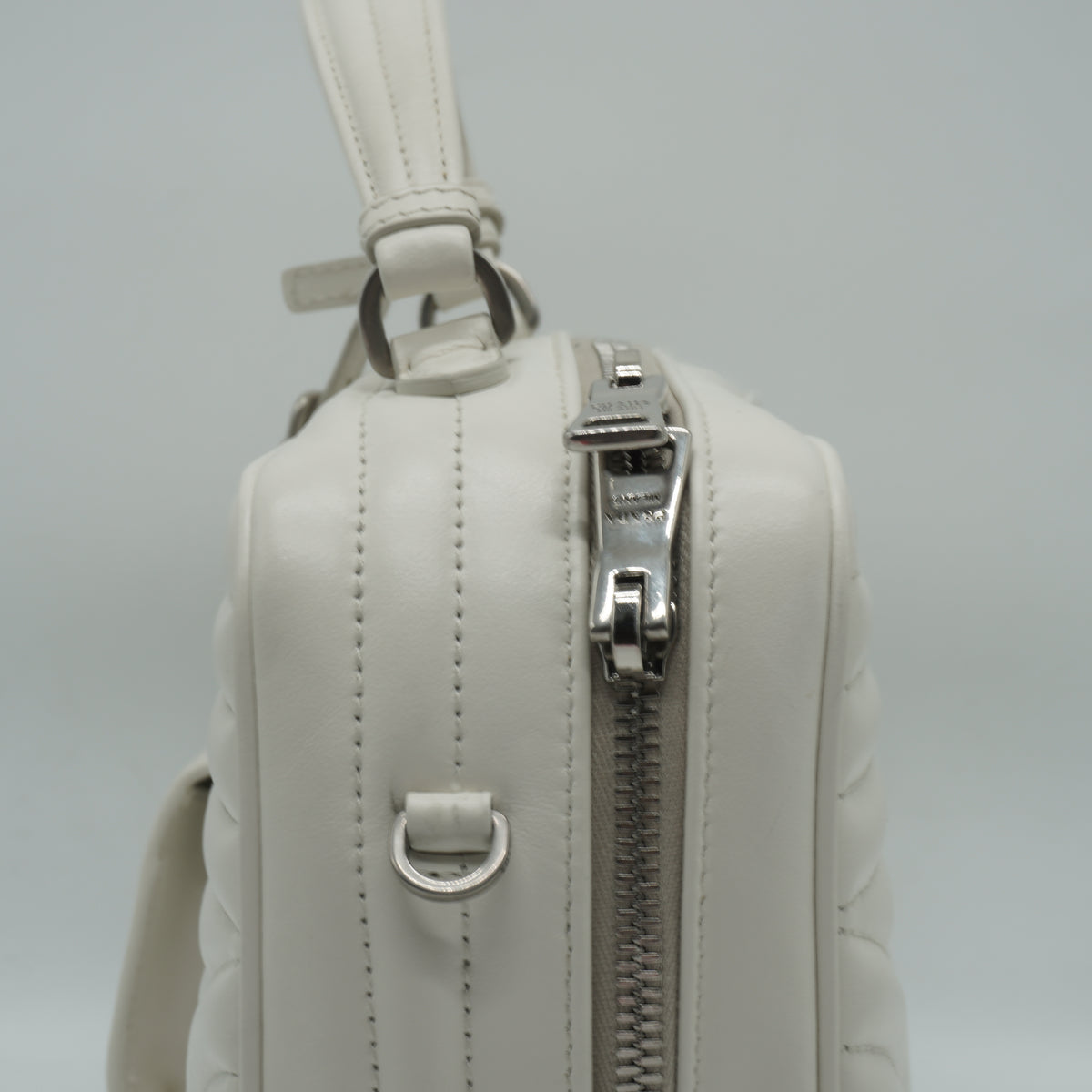 Prada	White Leather Diagramme Sling Bag SHW