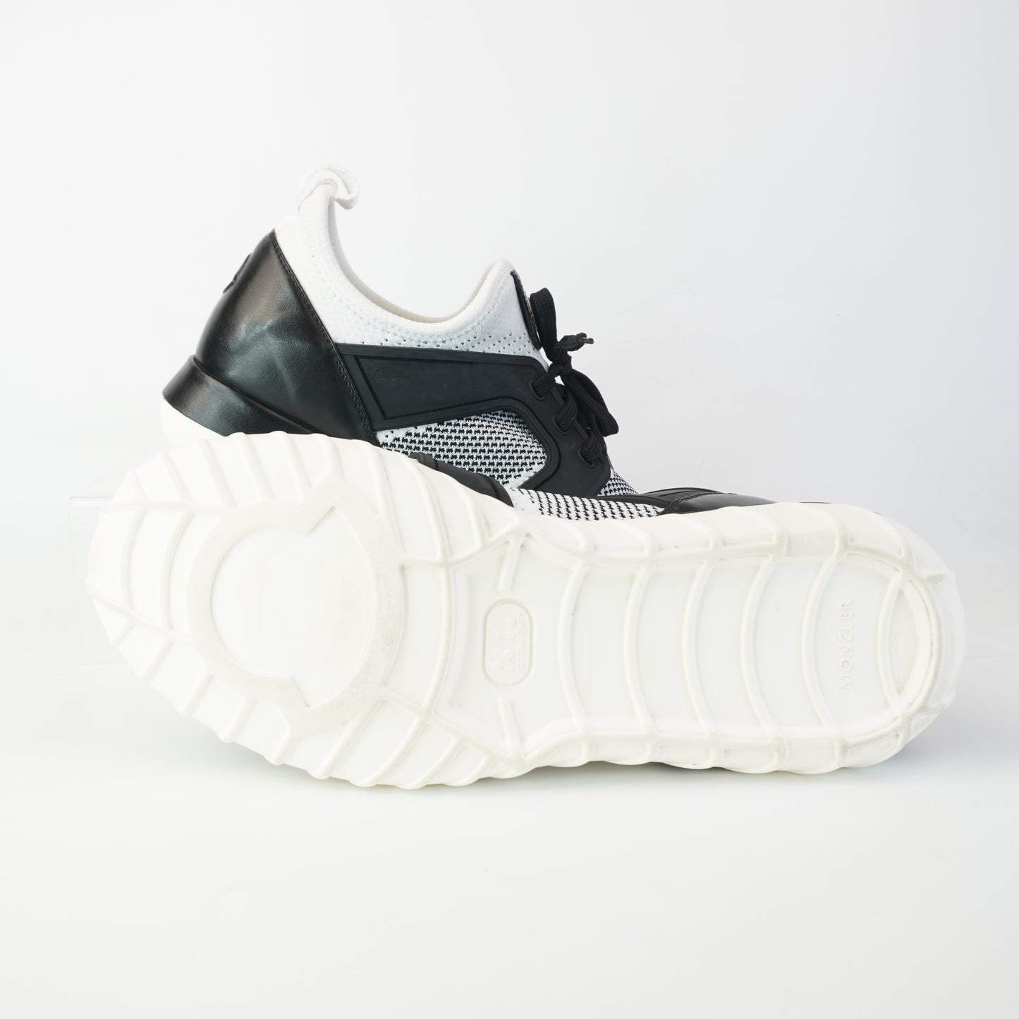 Moncler White and Black Emilien  scarpa sneakers