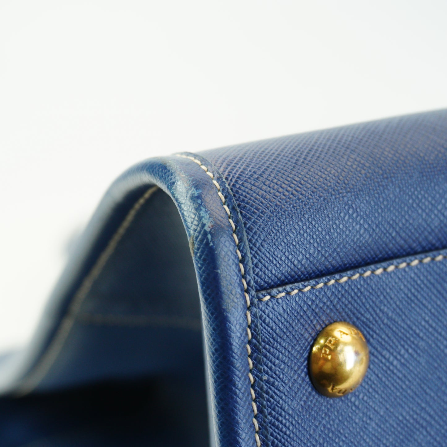 Prada Saffiano Lux Leather BlueShopping Tote Bag GHW