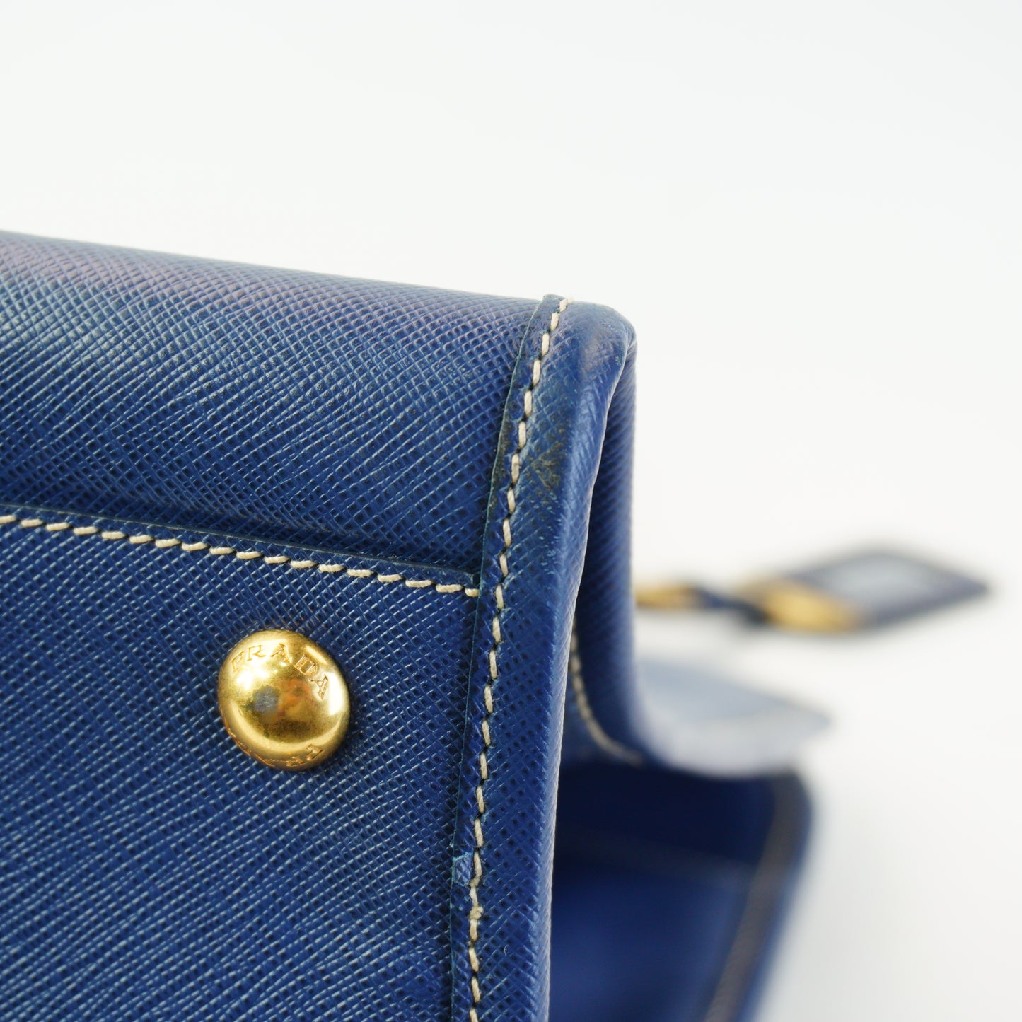 Prada Saffiano Lux Leather BlueShopping Tote Bag GHW