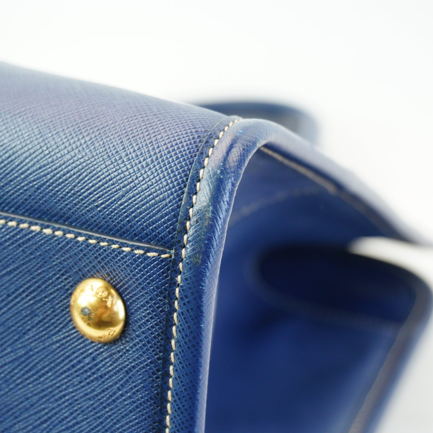 Prada Saffiano Lux Leather BlueShopping Tote Bag GHW