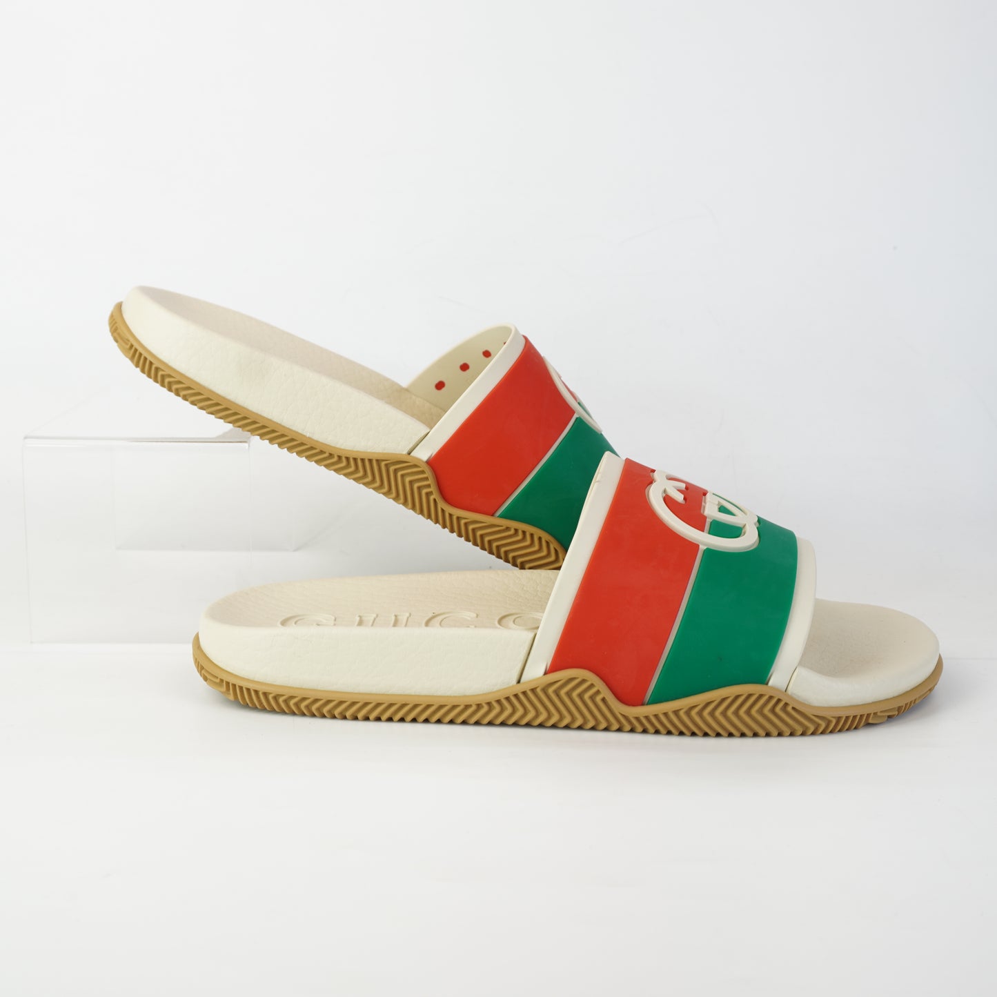 Gucci Agrado Interlocking G Slide Sandal Mystic White/Green/Red size 36