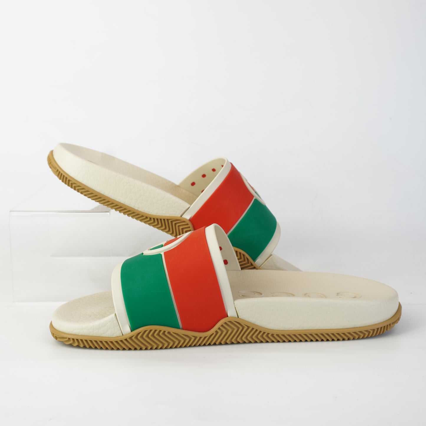 Gucci Agrado Interlocking G Slide Sandal Mystic White/Green/Red size 36