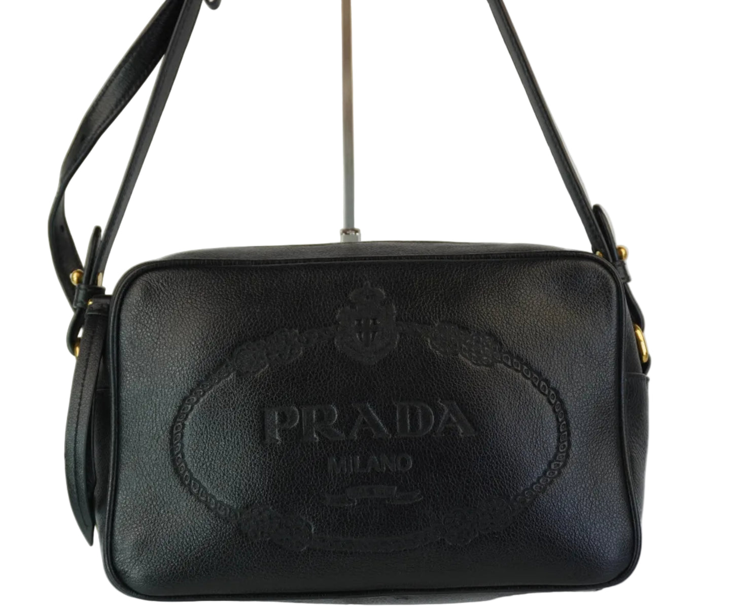 Prada Glace Calfskin Embossed Logo