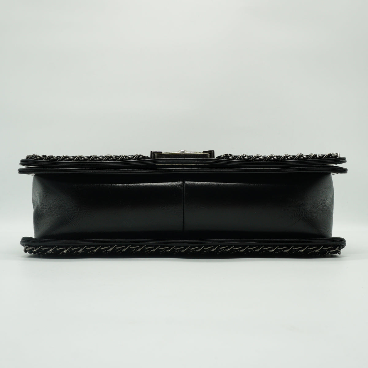 Chanel	Enchained Black Leboy Flap Bag SHw Medium