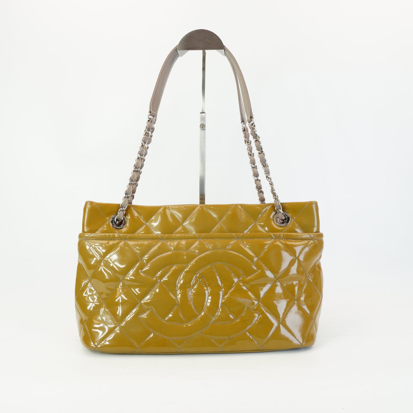 Chanel Petite Timeless CC Soft Shopping Tote Olive Green SHW Medium