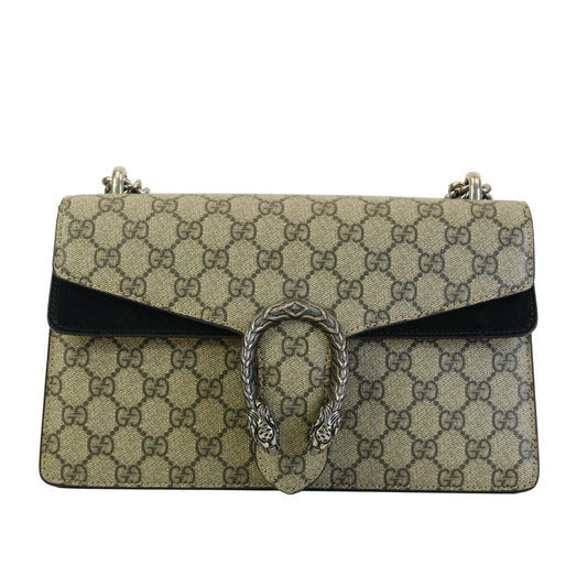 Gucci Dionysus GG Supreme/Black Suede Medium SHW
