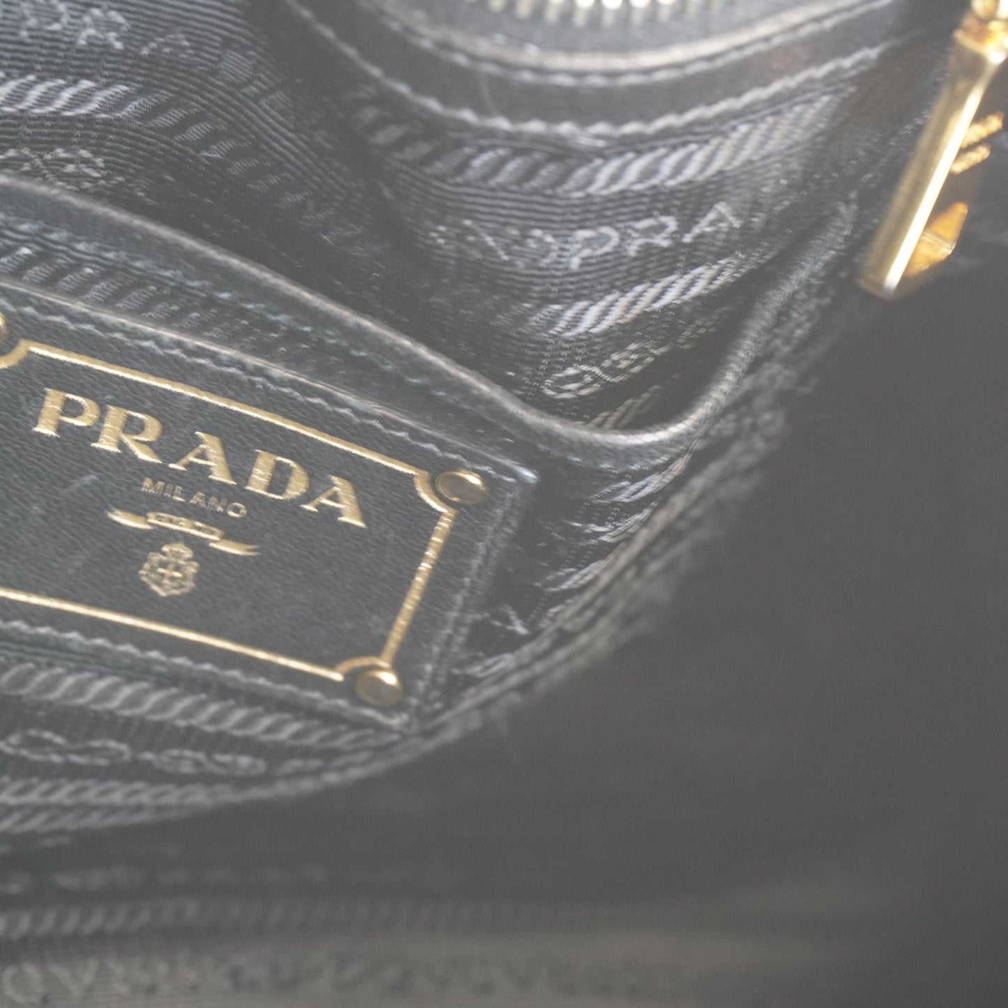 Prada Tessuto Nylon Graufre Tote Black