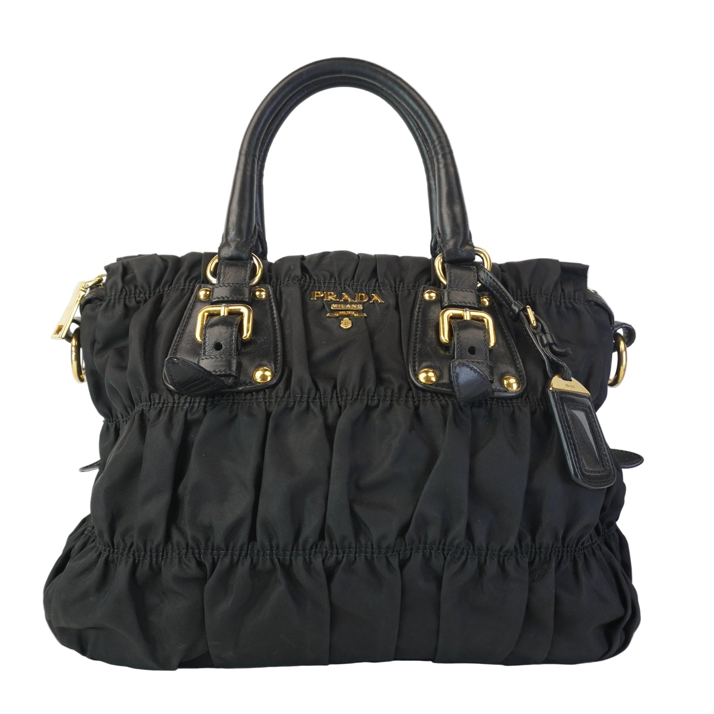 Prada Tessuto Nylon Graufre Tote Black