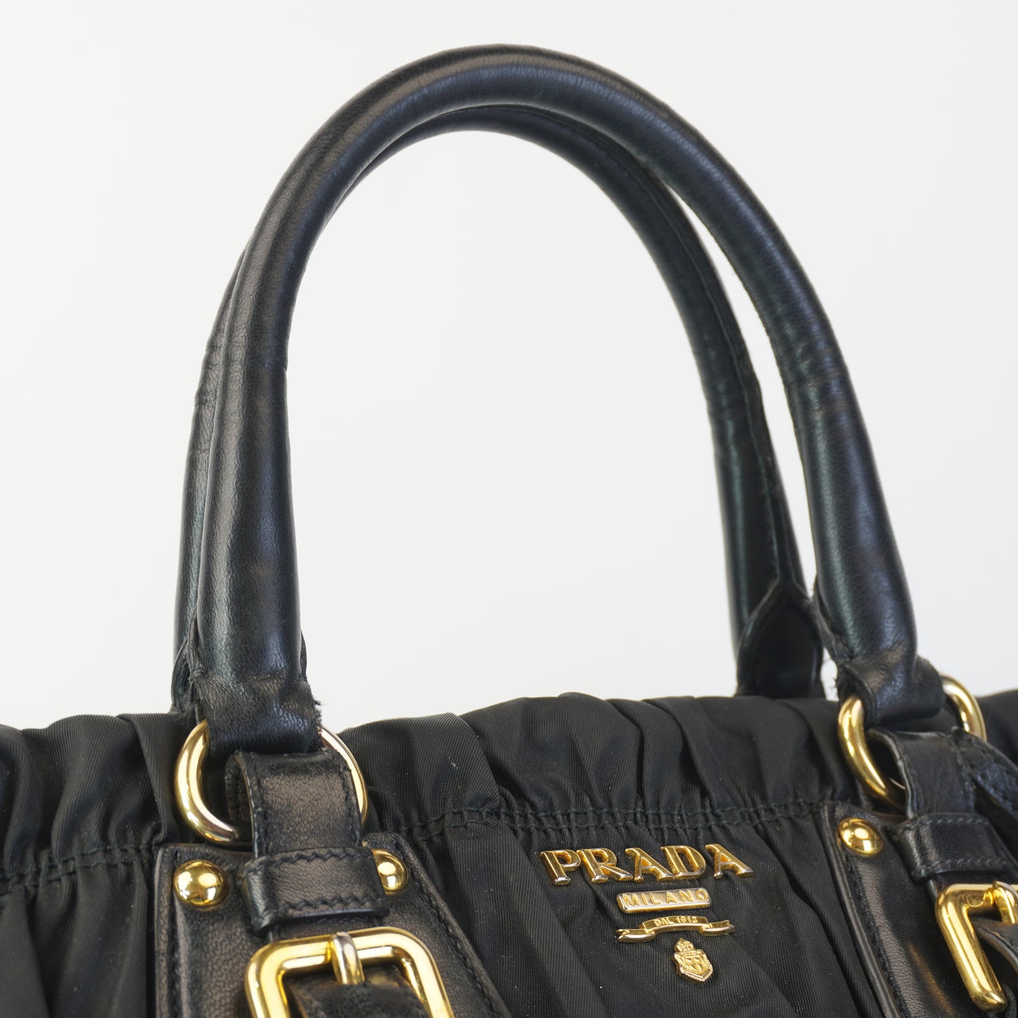 Prada Tessuto Nylon Graufre Tote Black