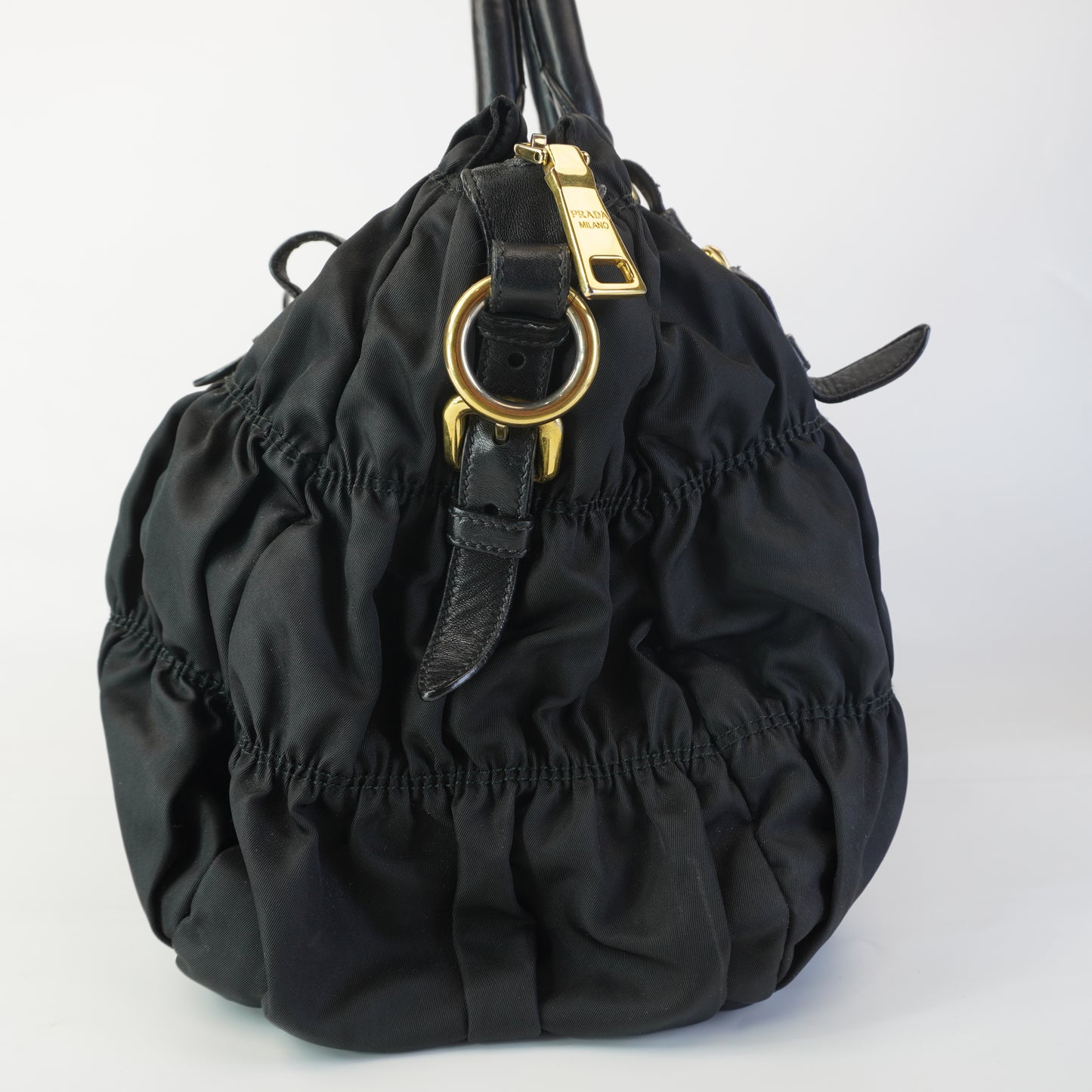 Prada Tessuto Nylon Graufre Tote Black