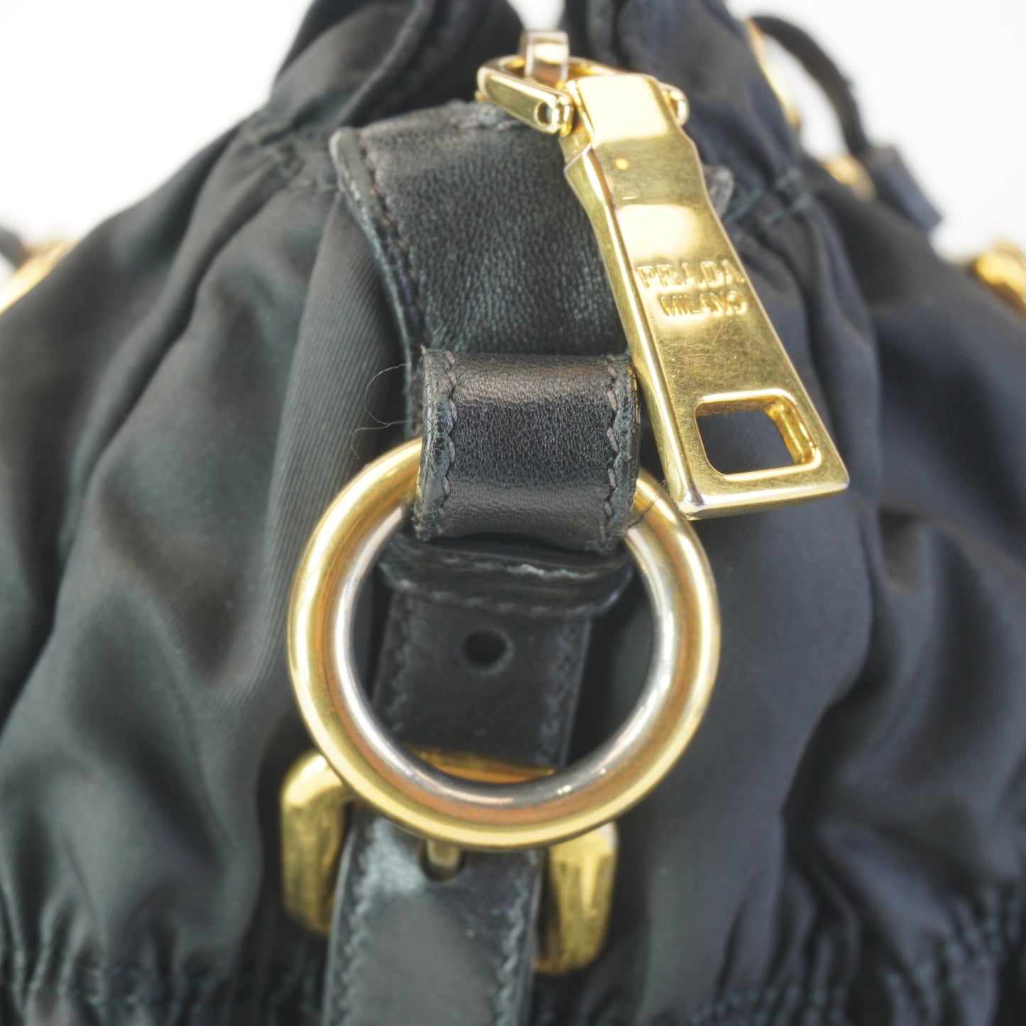 Prada Tessuto Nylon Graufre Tote Black