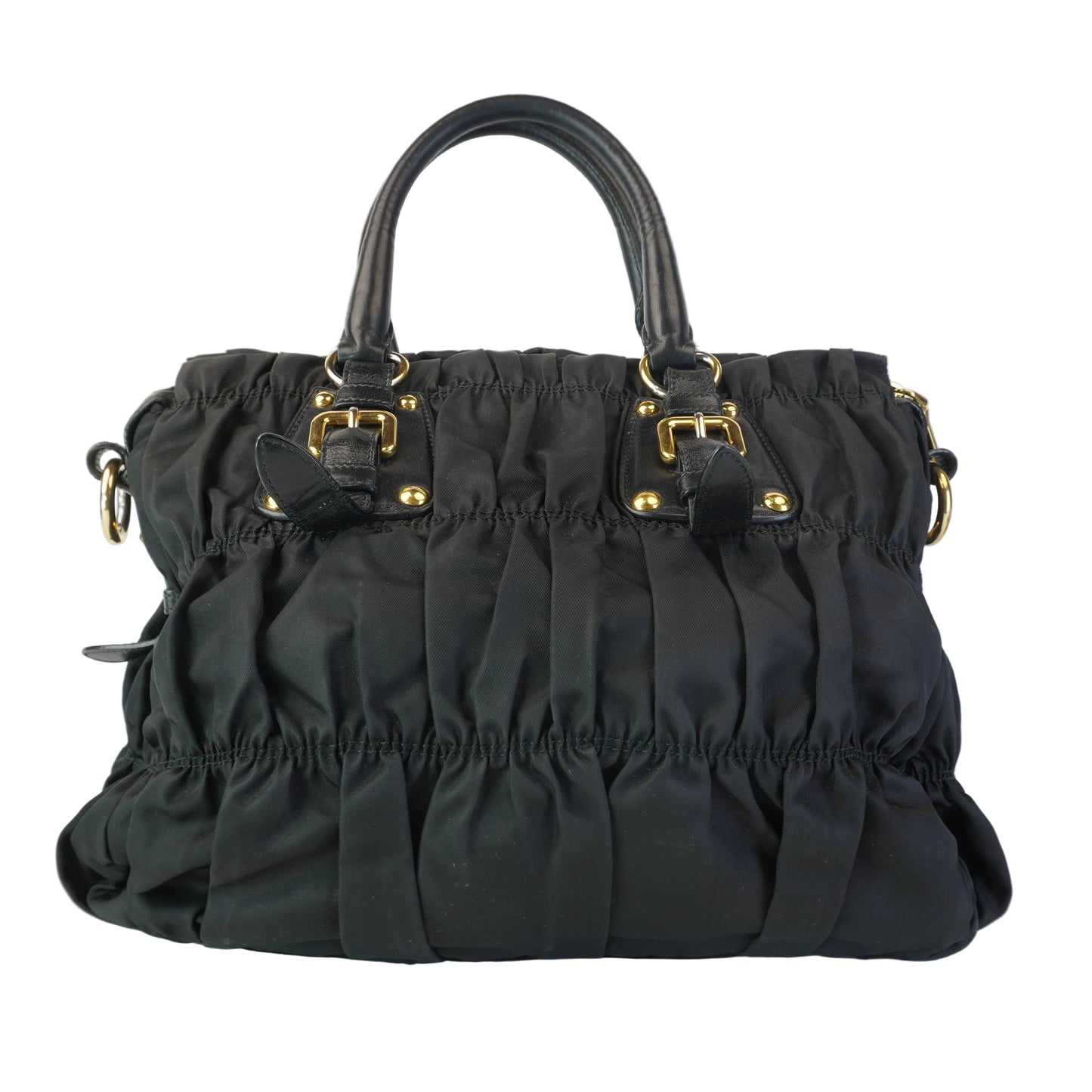 Prada Tessuto Nylon Graufre Tote Black
