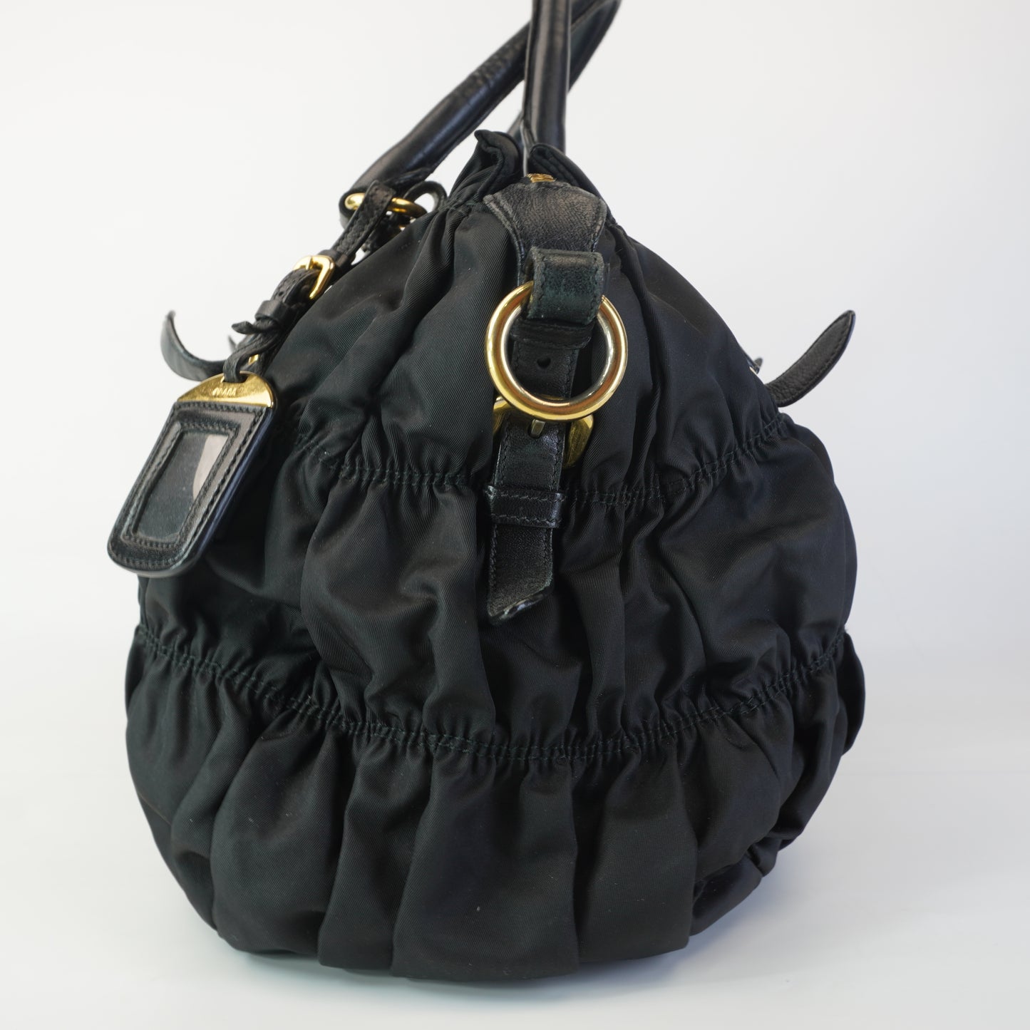 Prada Tessuto Nylon Graufre Tote Black