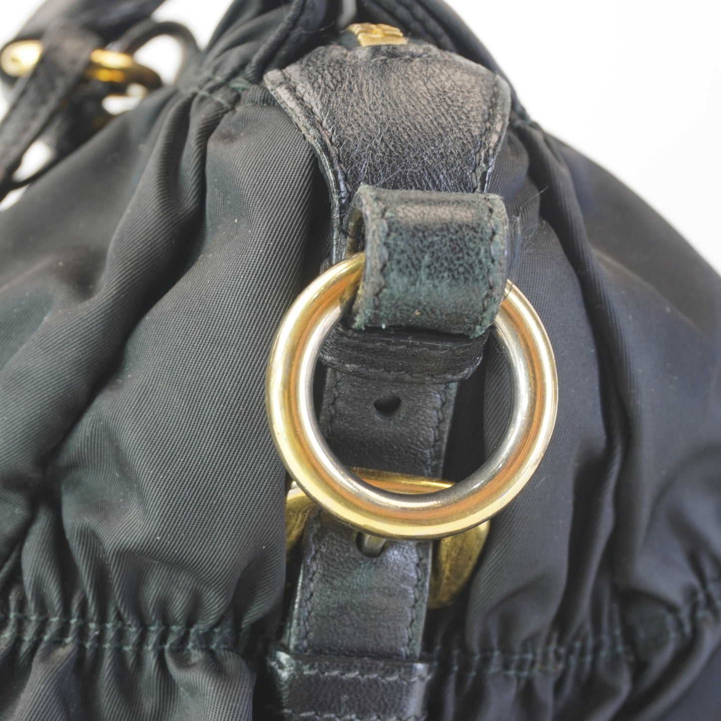 Prada Tessuto Nylon Graufre Tote Black