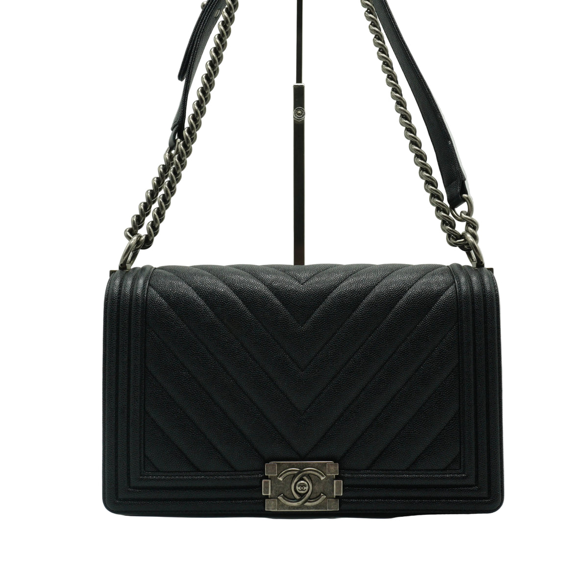 Chanel	Leboy Medium Caviar Flap Bag Black SHW