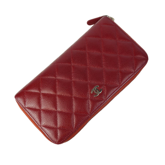 Chanel Zippy Long Wallet Red