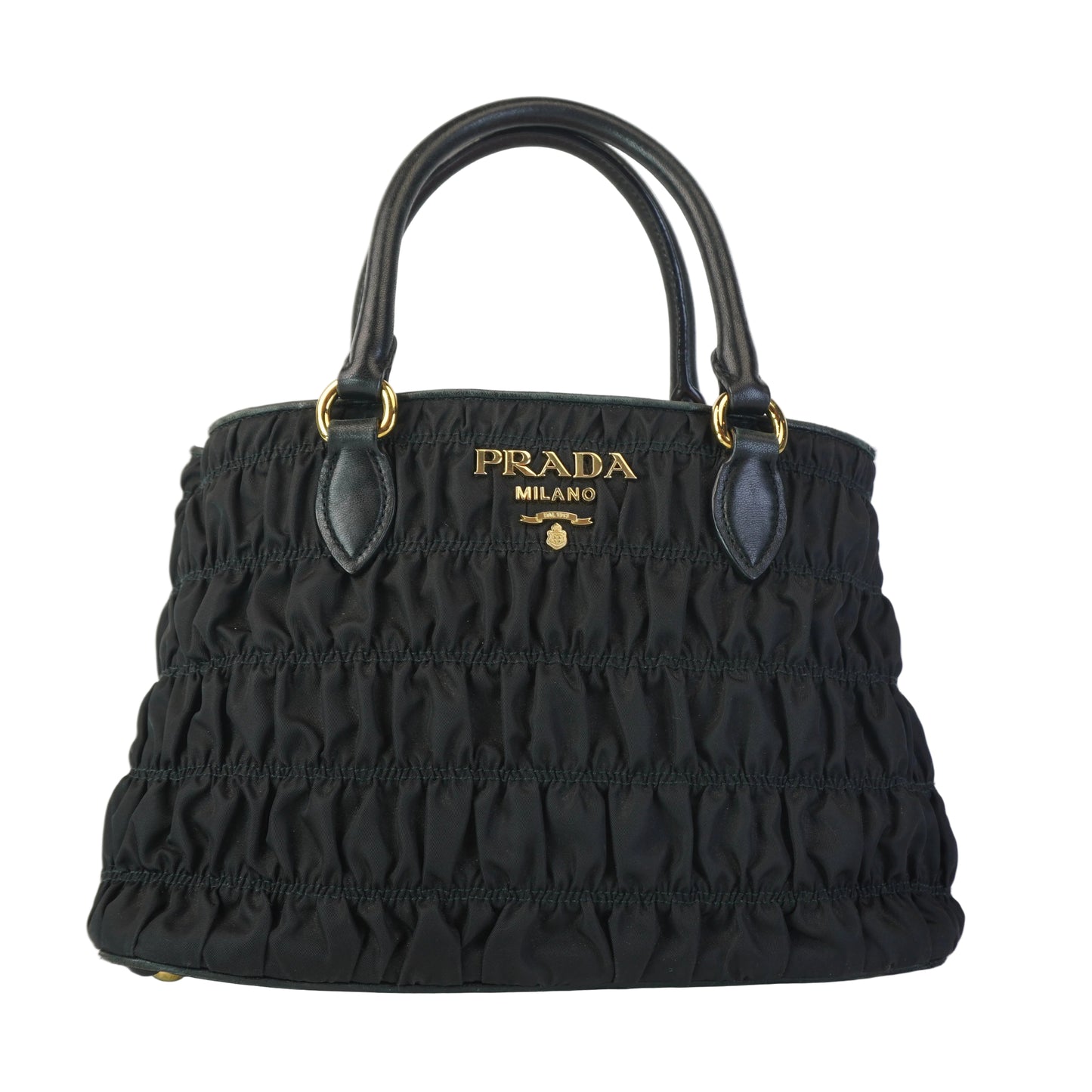 Prada Tessuto Nylon Graufre Tote Small Black
