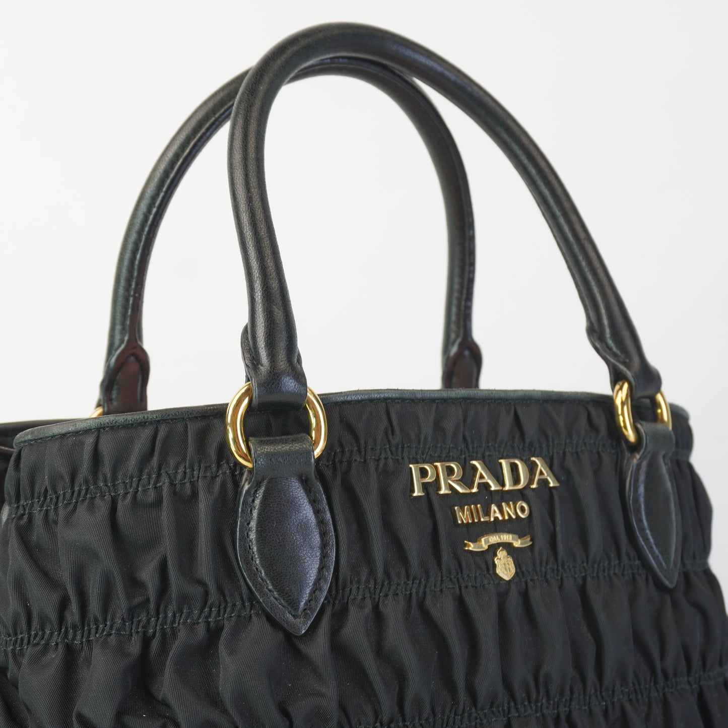Prada Tessuto Nylon Graufre Tote Small Black