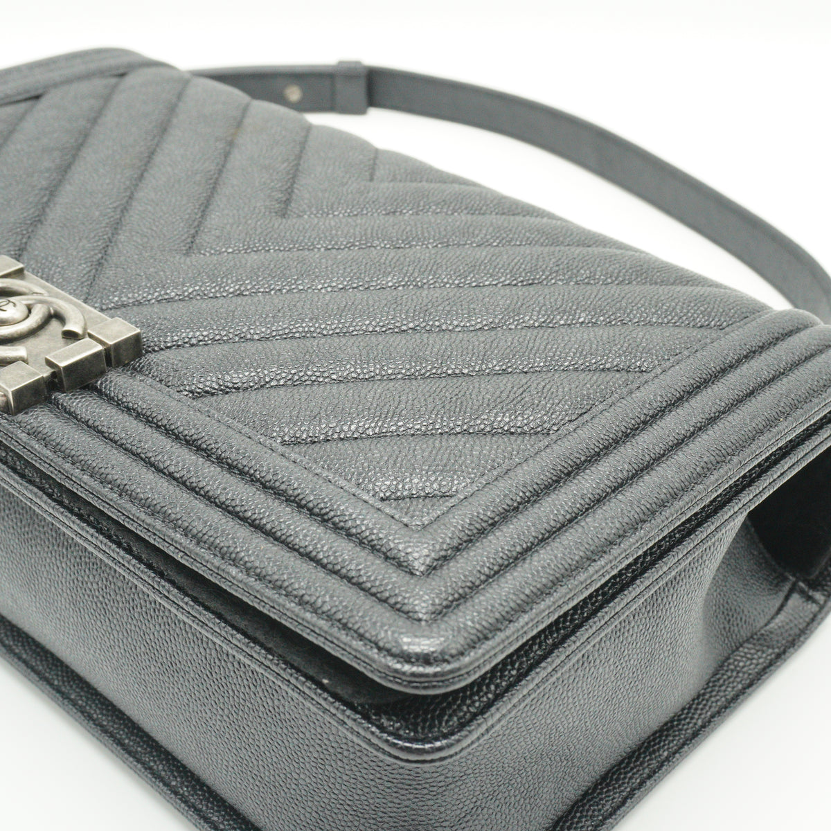 Chanel	Leboy Medium Caviar Flap Bag Black SHW