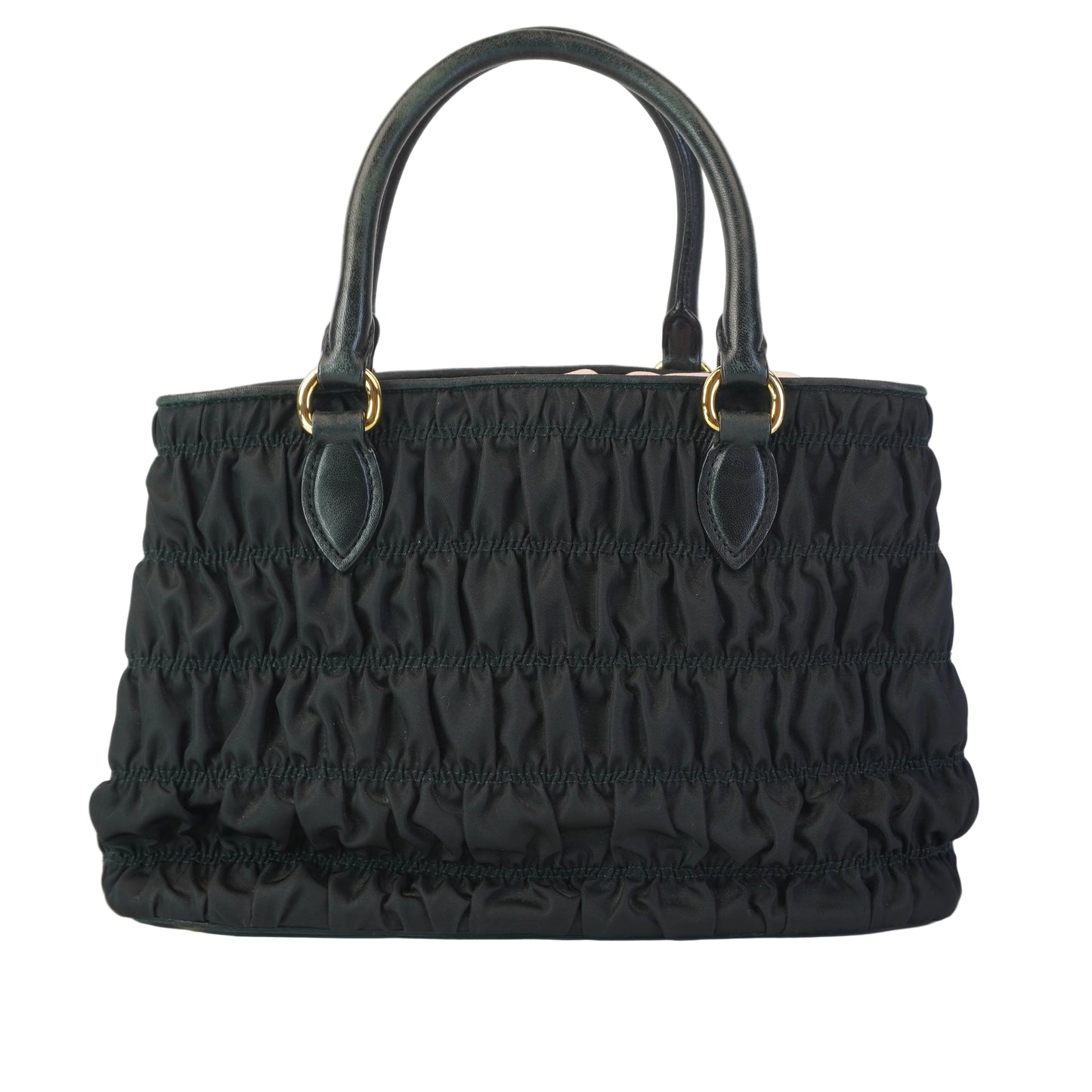 Prada Tessuto Nylon Graufre Tote Small Black