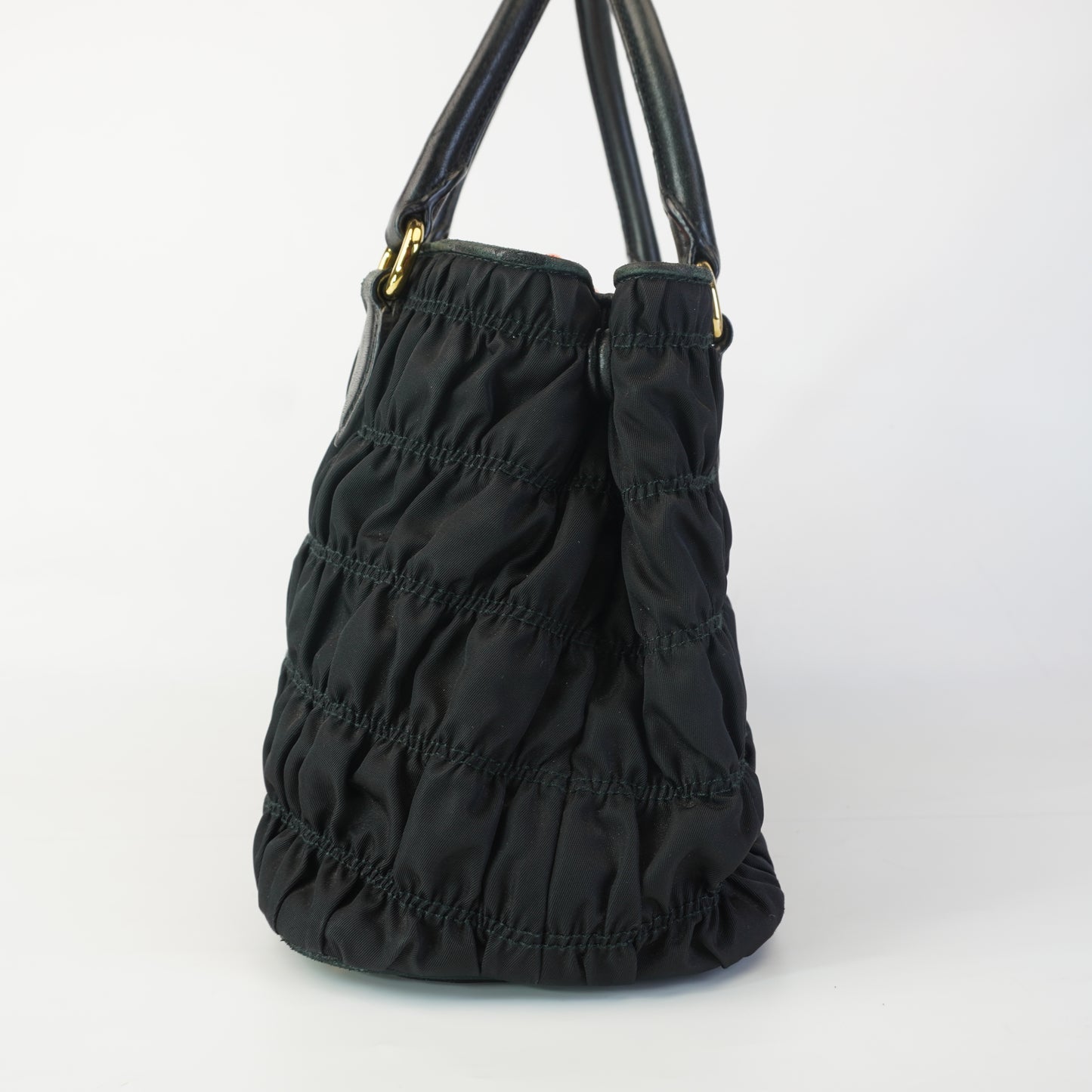 Prada Tessuto Nylon Graufre Tote Small Black