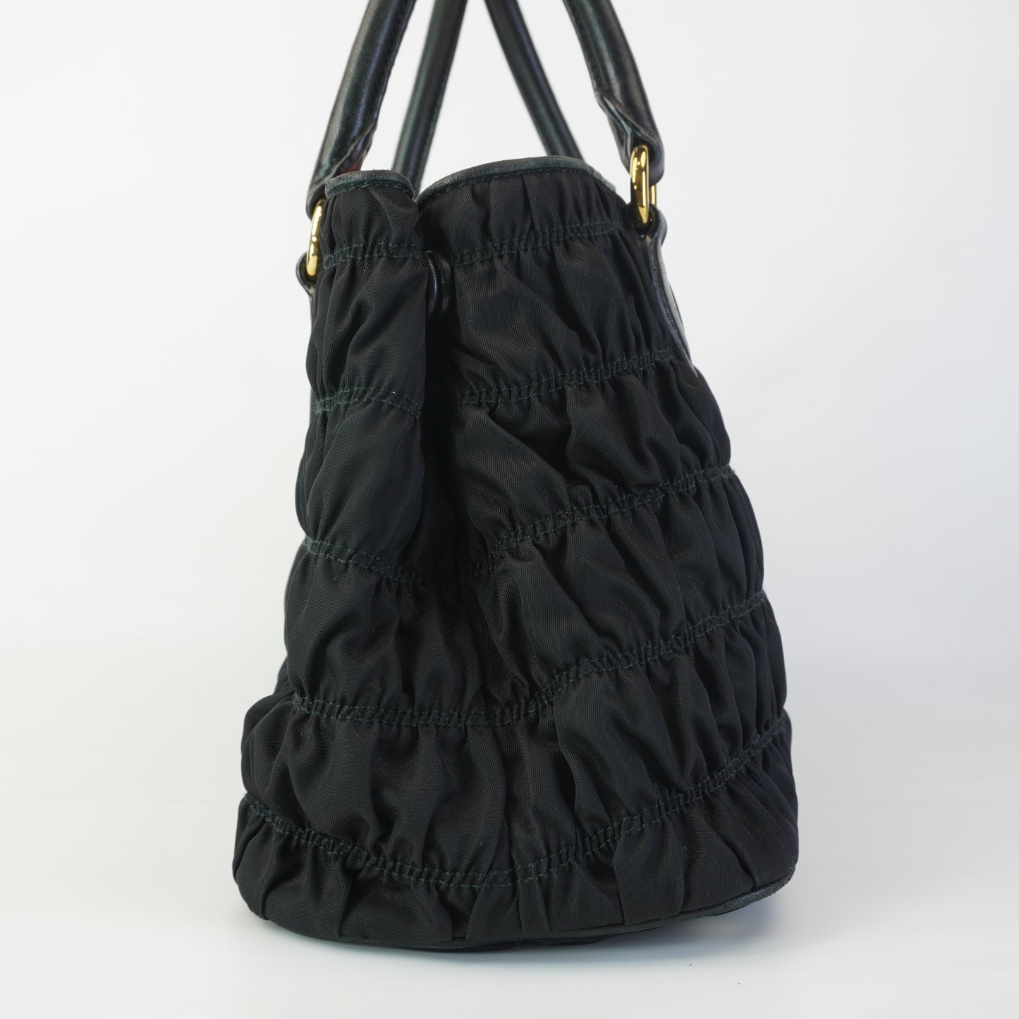 Prada Tessuto Nylon Graufre Tote Small Black