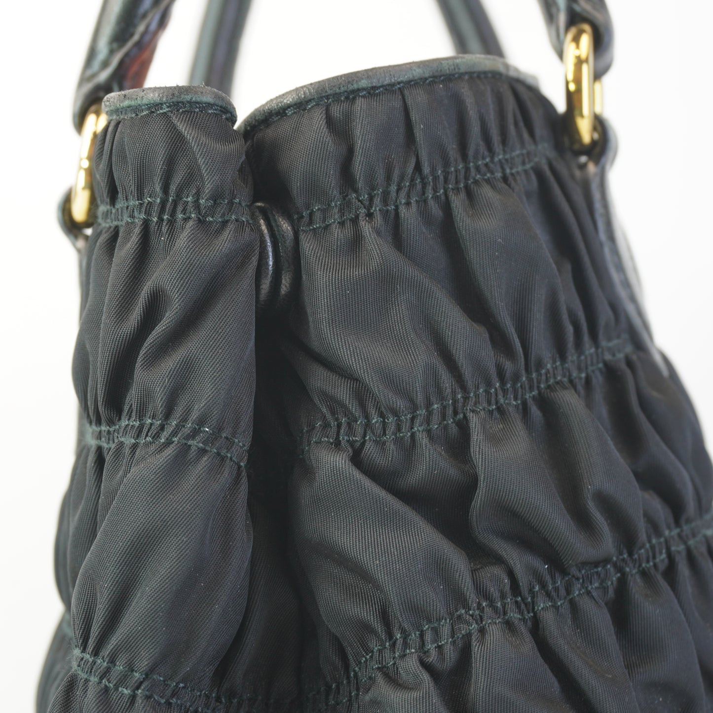 Prada Tessuto Nylon Graufre Tote Small Black