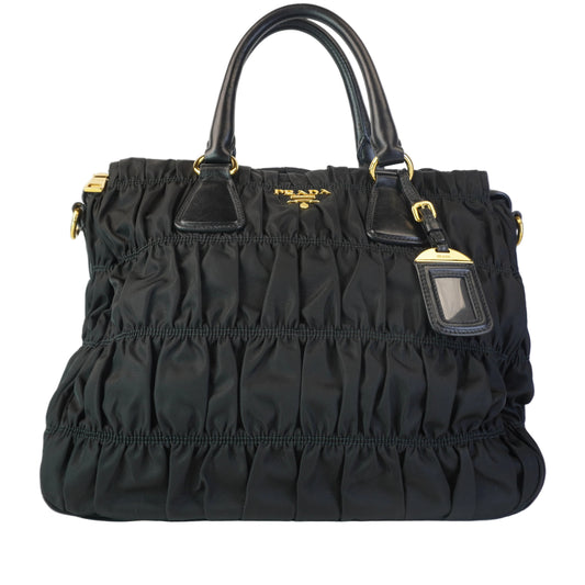 Prada Tessuto Nylon Gaufre Tote Black