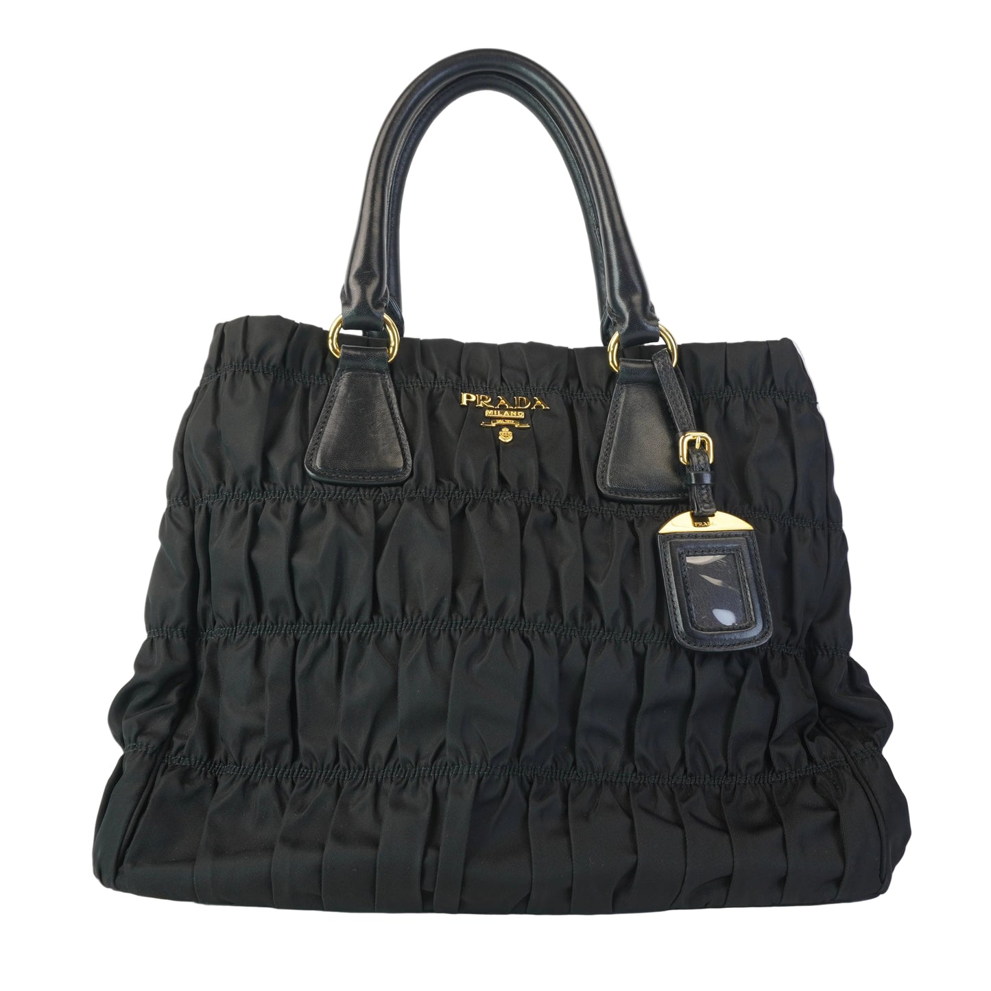Prada Tessuto Nylon Graufre Tote Black