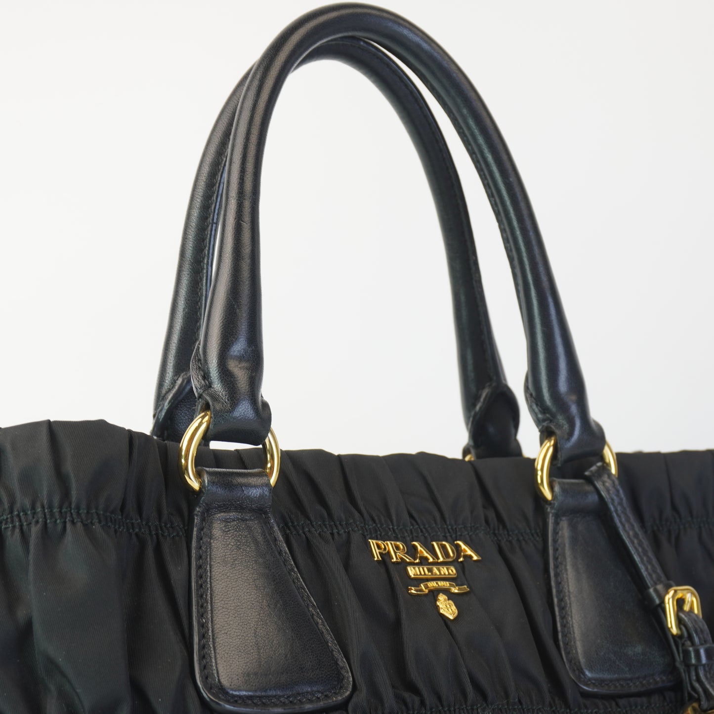 Prada Tessuto Nylon Graufre Tote Black