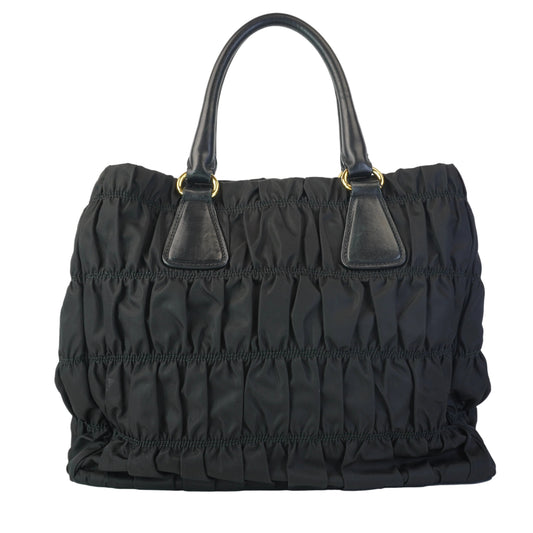 Prada Tessuto Nylon Graufre Tote Black