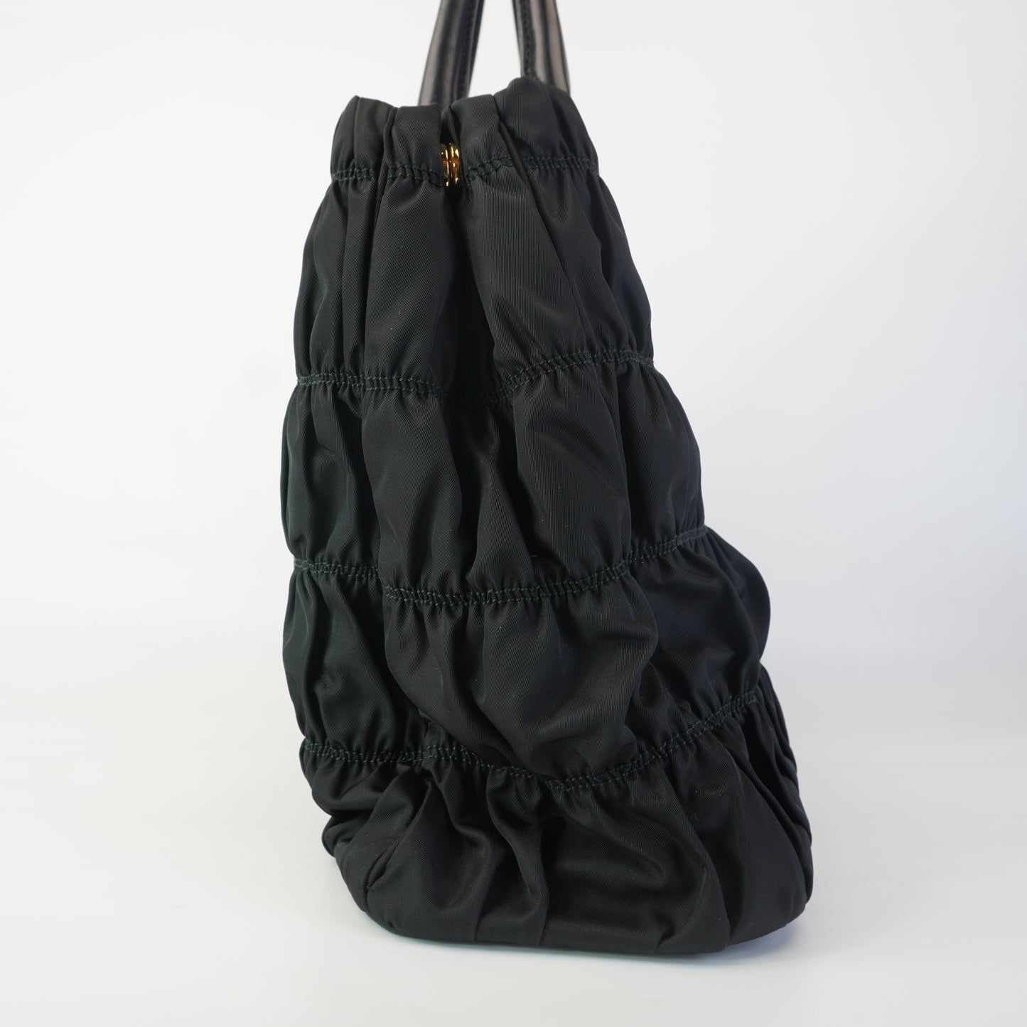 Prada Tessuto Nylon Graufre Tote Black