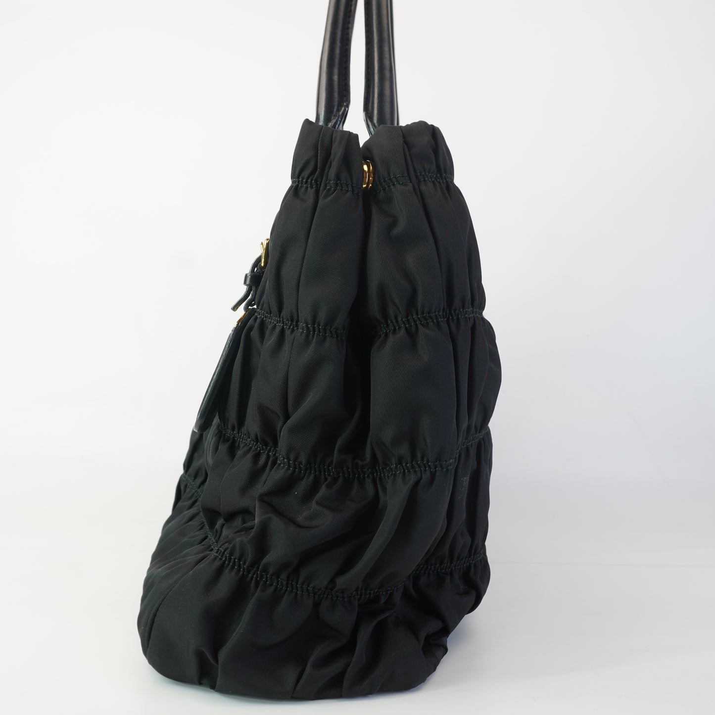 Prada Tessuto Nylon Graufre Tote Black
