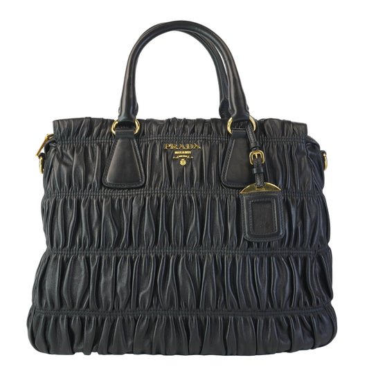 Prada Nappa Gaufre Tote Black