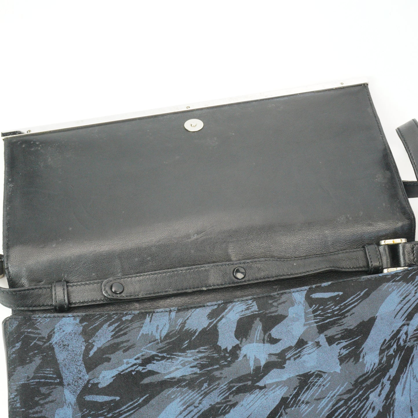 Gucci Brushtroke Clutch Medium Blue/Black SHW