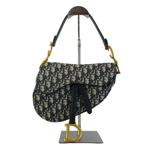 Dior Saddle Blue Oblique Jacquard Medium GHW