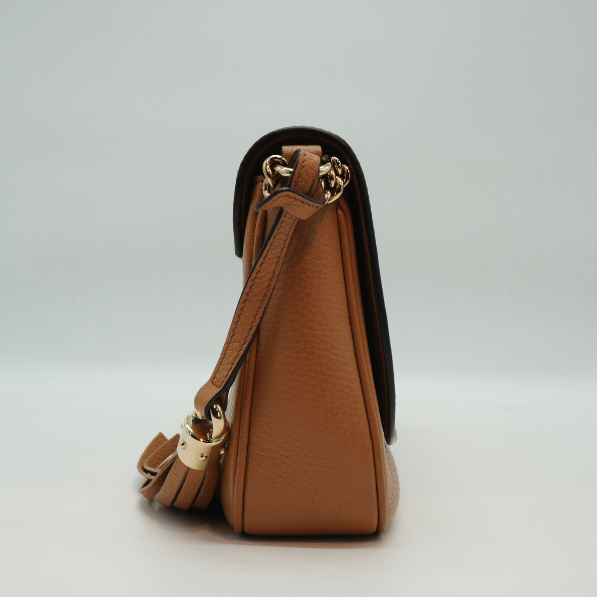Gucci Soho Chain Flap shoulder bag Camel Small GHW