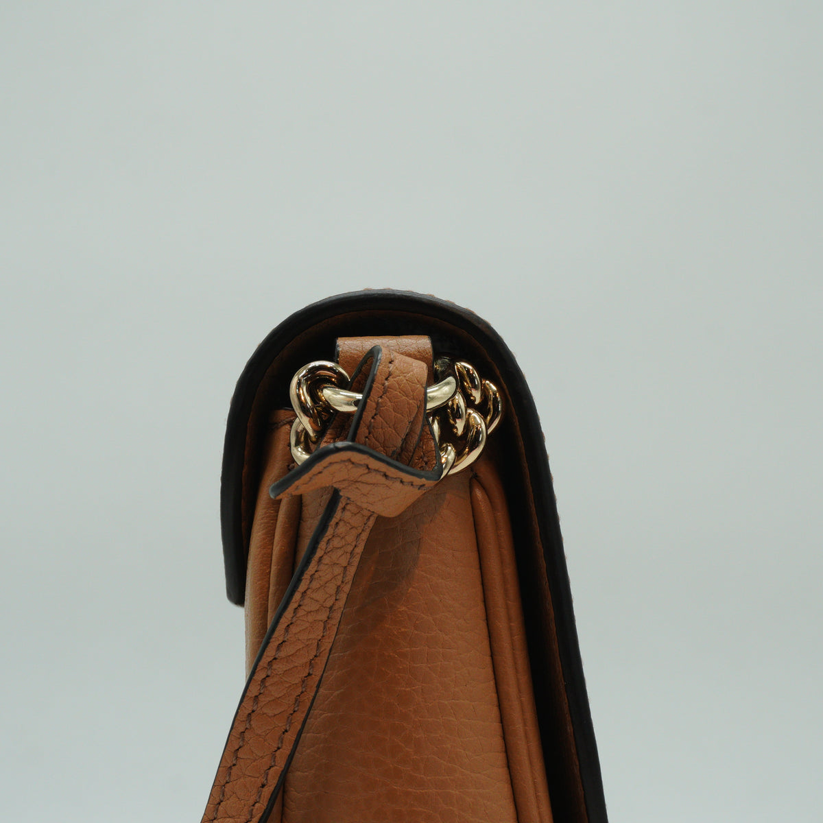 Gucci Soho Chain Flap shoulder bag Camel Small GHW